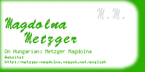 magdolna metzger business card